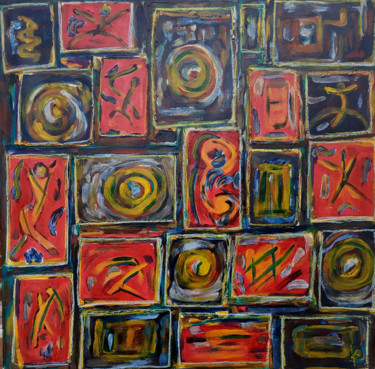 Peinture intitulée "signes" par Philippe Langaud, Œuvre d'art originale, Acrylique