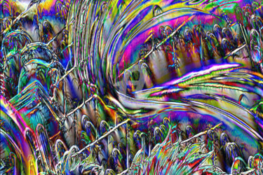 Digital Arts titled "Jet de pixels" by Cj Perin, Original Artwork, Digital Painting