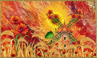 Arte digital titulada "moulin à vent" por Harald Dastis, Obra de arte original, Pintura Digital