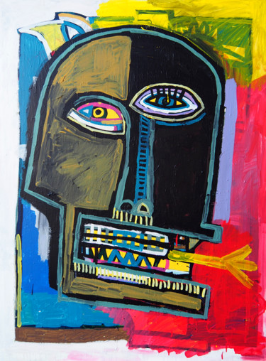 Pintura intitulada "MASQUE DE CEREMONIE" por Mascarade, Obras de arte originais, Acrílico