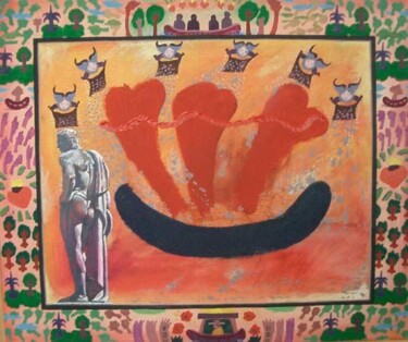 Pittura intitolato "Amore II" da Aristides Ureña Ramos, Opera d'arte originale