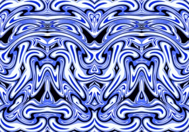 Digital Arts titled "Blue-wave" by Peter Jalesh, Original Artwork, Digital Painting