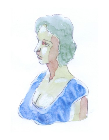 Peinture intitulée "pomme" par Jean Christophe Ravier, Œuvre d'art originale, Aquarelle Monté sur Verre