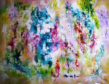 Peinture intitulée ""Espoir"" par Cathya, Œuvre d'art originale, Acrylique Monté sur Châssis en bois