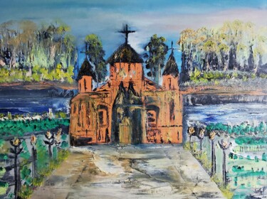 Peinture intitulée "THE OLD CHURCH" par Pascal Jung, Œuvre d'art originale, Huile