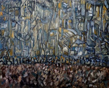 Peinture intitulée "que le spectacle co…" par Philippe Langaud, Œuvre d'art originale, Huile