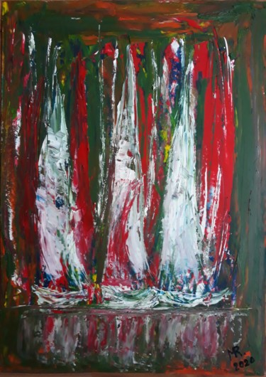 绘画 标题为“Night regatta.” 由Marie Ruda, 原创艺术品, 油