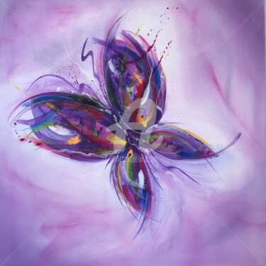 Peinture intitulée "Ephémauve" par Isabelle Laurent, Œuvre d'art originale, Acrylique