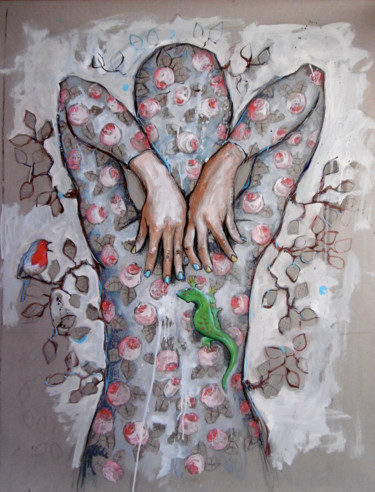 Peinture intitulée "(° ! °)" par Catherine Cornec, Œuvre d'art originale, Huile