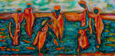 Peinture intitulée "nos anges" par Philippe Langaud, Œuvre d'art originale, Acrylique