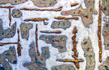 Peinture intitulée "les yeux bandés" par Philippe Langaud, Œuvre d'art originale, Acrylique