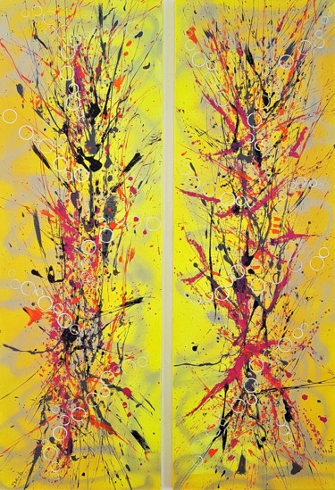 N° 20.85/20.86 Duo Peinture intitulée "N° 20.85/20.86 Duo" par Isa-L, Œuvre d'art originale, Acrylique Monté sur Châssis en bois