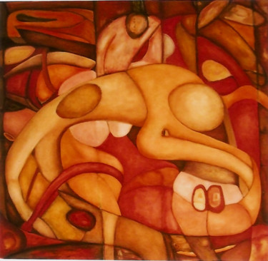 Peinture intitulée "Déposition sensuelle" par Philippe Langaud, Œuvre d'art originale, Acrylique Monté sur Châssis en bois