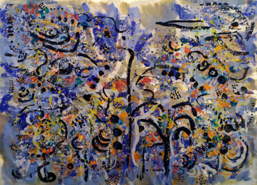 Peinture intitulée "Valse n°2" par Muriel Cayet, Œuvre d'art originale, Acrylique
