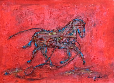 绘画 标题为“Al galope” 由Marcos Sánchez, 原创艺术品, 丙烯