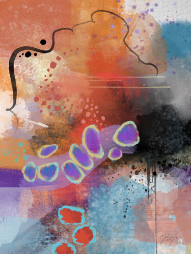 Digital Arts titled "Votre vol est retar…" by Chantal Proulx, Original Artwork, Digital Painting