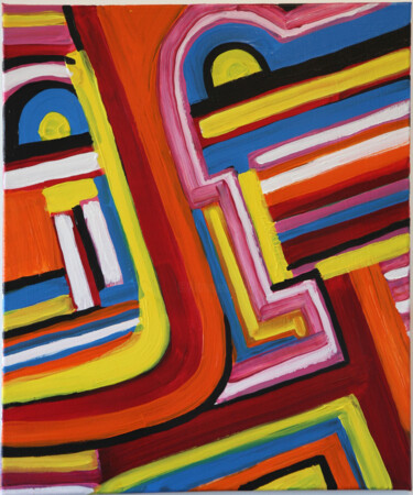 Peinture intitulée "J" par Philippe Combis (PhilIppe CBS), Œuvre d'art originale, Acrylique Monté sur Châssis en bois