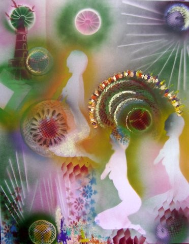 Peinture intitulée "Trois sœurs de la s…" par Dominique Bertrand, Œuvre d'art originale, Acrylique Monté sur Châssis en bois