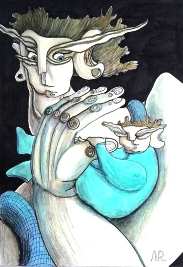 Drawing titled "Light sleep." by Anna Reshetnikova, Original Artwork, Pencil