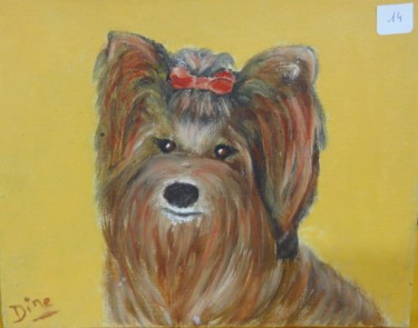 Peinture intitulée "Qui veut m'adopter ?" par Nadine Bichon, Œuvre d'art originale, Huile