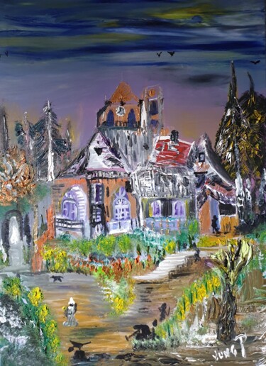 Peinture intitulée "l 'église" par Pascal Jung, Œuvre d'art originale, Huile