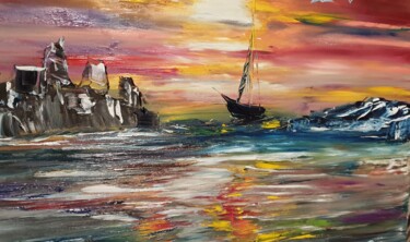Peinture intitulée "un été de feu" par Pascal Jung, Œuvre d'art originale, Huile