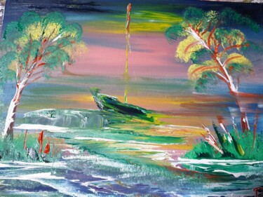 Peinture intitulée "TCHIN" par Pascal Jung, Œuvre d'art originale, Huile