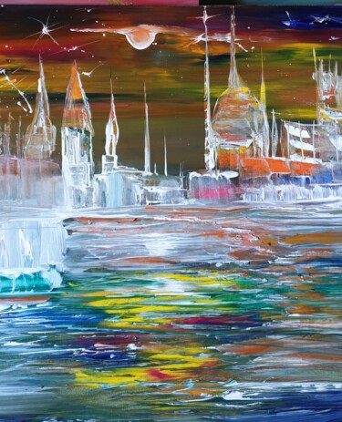 Peinture intitulée "dream in the night" par Pascal Jung, Œuvre d'art originale, Huile
