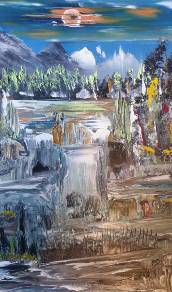 Peinture intitulée "escape" par Pascal Jung, Œuvre d'art originale, Huile