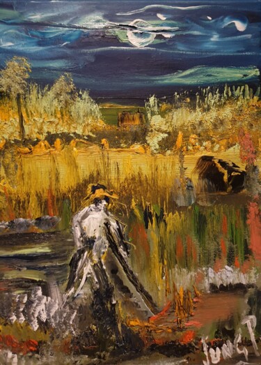 Peinture intitulée "LE FAUCHEUR" par Pascal Jung, Œuvre d'art originale, Huile