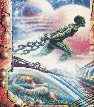 Painting titled "Gods of the Great A…" by Rikkihop, Original Artwork, Acrylic