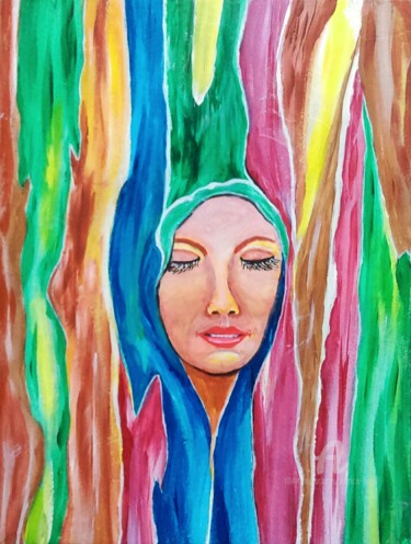 L'Eucaliptus arc en ciel et l'Ilienne. Painting titled "L'Eucaliptus arc en…" by Patrice Le Gall, Original Artwork, Acrylic