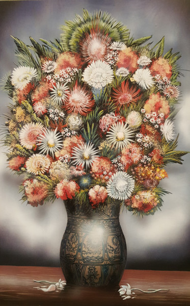 Painting titled "Flowers #artistsupp…" by Rikkihop, Original Artwork, Oil