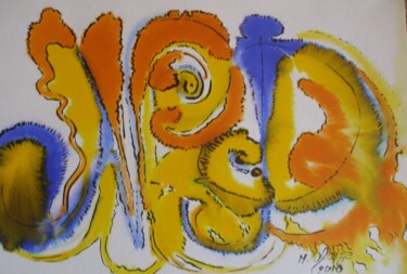 Peinture intitulée "NARCISSISME" par Michele Glaize, Œuvre d'art originale, Encre