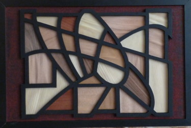 Sculpture intitulée "garder l'oeil !" par Sebastien Riga, Œuvre d'art originale, Bois