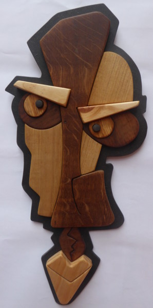 Sculpture intitulée "pardon?" par Sebastien Riga, Œuvre d'art originale, Bois