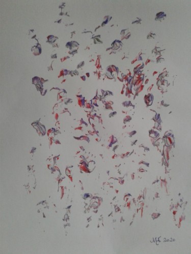 Schilderij getiteld "Frühlingswiese" door Marianne Huizinga, Origineel Kunstwerk, Gouache