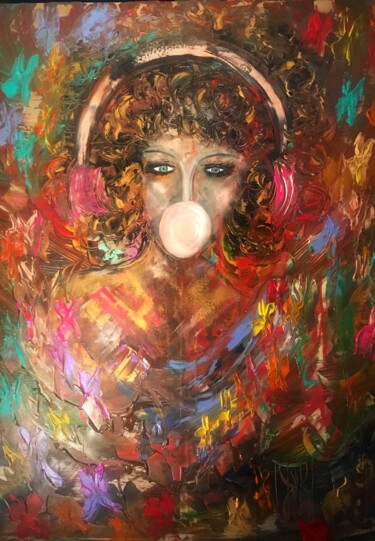 Peinture intitulée "La bulle" par Emma Sampil, Œuvre d'art originale, Acrylique