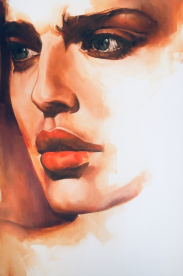 Schilderij getiteld "Naked" door Inge Coolen, Origineel Kunstwerk, Olie