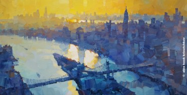 绘画 标题为“New York XXII” 由Alex Hook Krioutchkov, 原创艺术品, 油 安装在木质担架架上