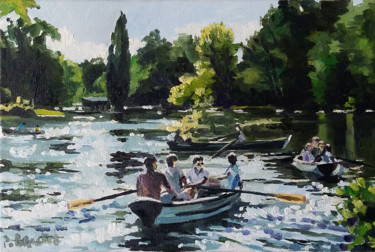 Peinture intitulée "l'insouciance" par Pascal Brachet, Œuvre d'art originale, Huile