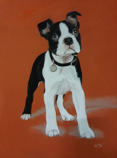Une petite toutounette prénommée Pipa Painting titled "Une petite toutoune…" by Anny Burtscher-Beaudoin, Original Artwork, Pastel