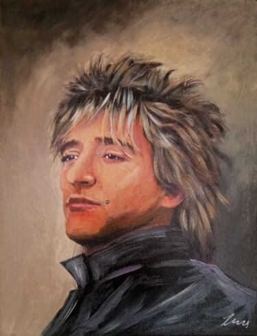 Rod Stewart oil painting on canvas 绘画 标题为“Rod Stewart oil pai…” 由Filip Petrovic, 原创艺术品, 油