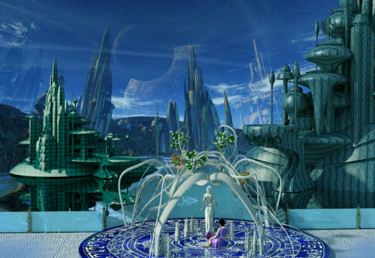 Digital Arts titled "Celestial City" by Rikkihop, Original Artwork, 3D Modeling