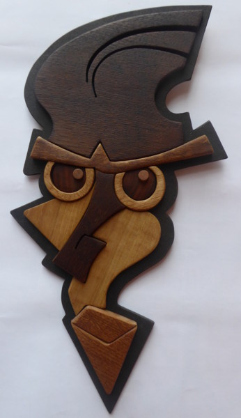 Sculpture intitulée "mask 3" par Sebastien Riga, Œuvre d'art originale, Bois