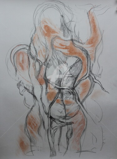 Dessin intitulée "paysage interieur" par Odélo, Œuvre d'art originale, Crayon
