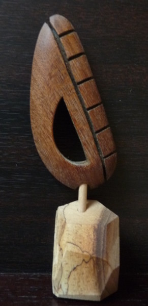Sculpture intitulée "œuf-diamant" par Sebastien Riga, Œuvre d'art originale, Bois