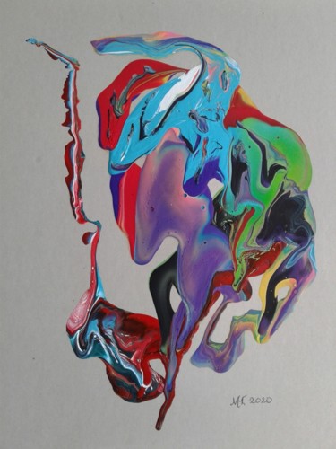 Schilderij getiteld "Birds of paradise" door Marianne Huizinga, Origineel Kunstwerk, Gouache