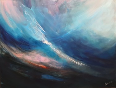 Pintura intitulada "Elan cosmique" por Philippe Jamin, Obras de arte originais, Óleo Montado em Armação em madeira