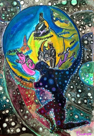 Ζωγραφική με τίτλο "Changer le monde!" από Grégoire Koboyan (Cricorps), Αυθεντικά έργα τέχνης, Λάδι